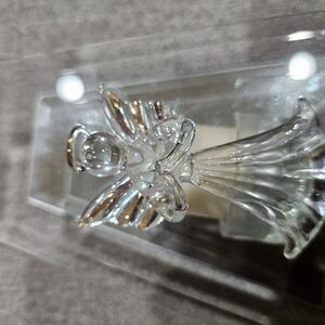 Glass Angel Figurine with Gold Accents